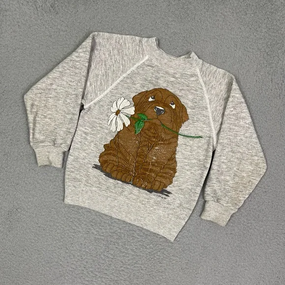 Vintage 80s dog animal sweatshirt - Picture 1 of 5